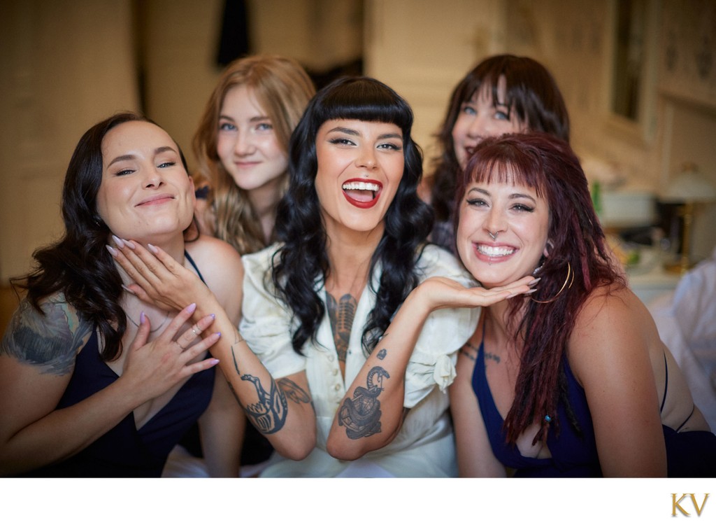 Tattooed Bride and bridesmaids 