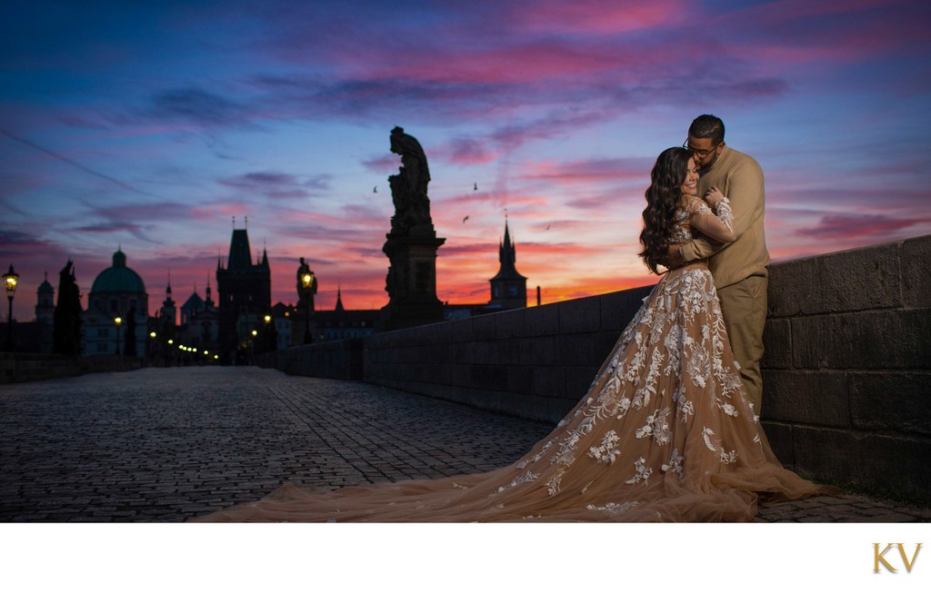 unforgettable sunrise atop Charles Bridge