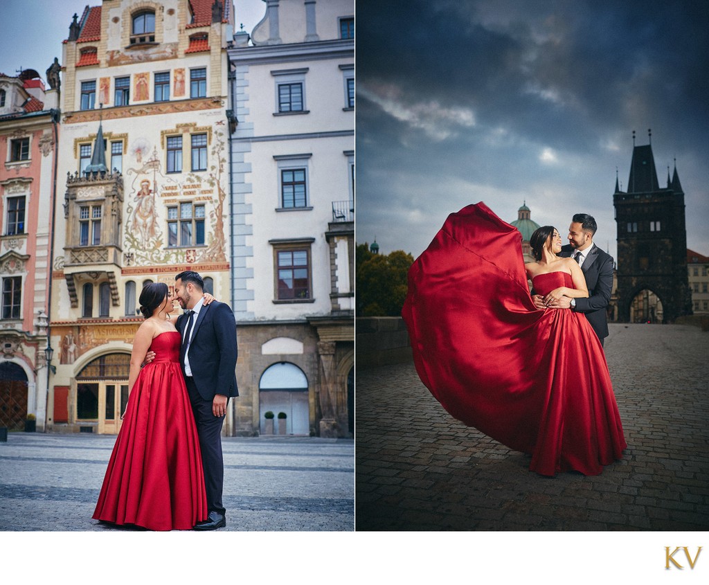 Woman in Red Prague Lifestyle Portraits