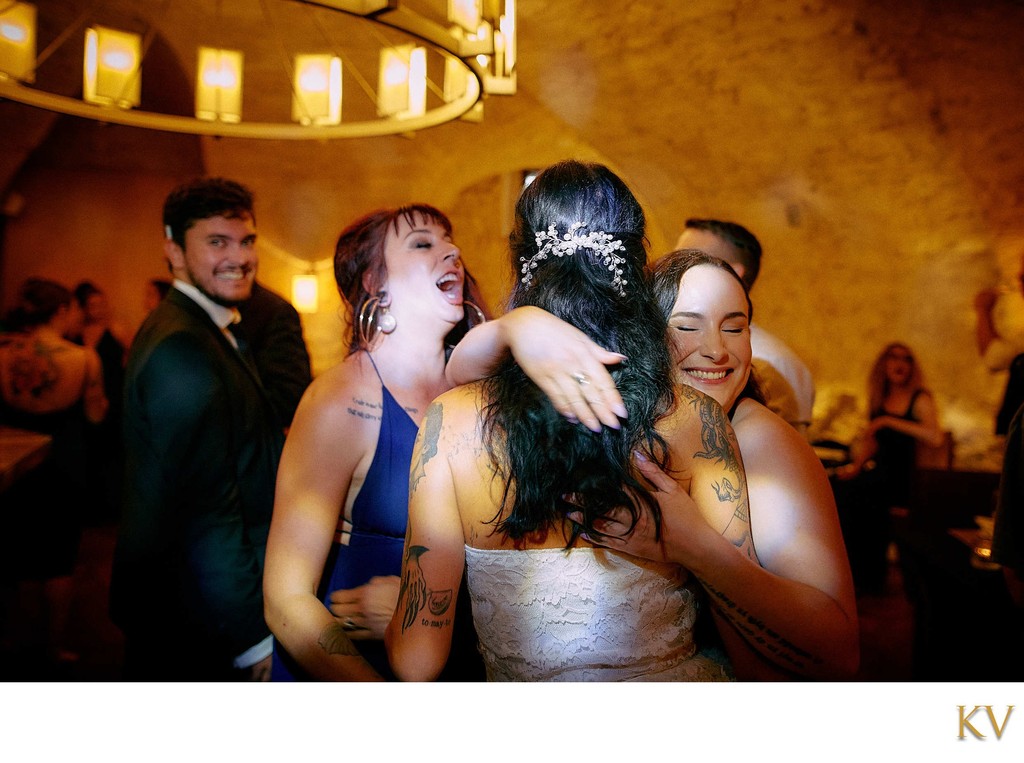 Bride Celebrating with 'Besties'