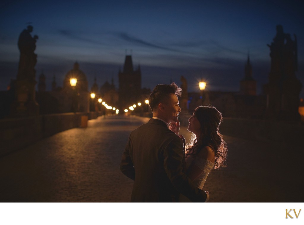 Charles Bridge Lovers Silhouette