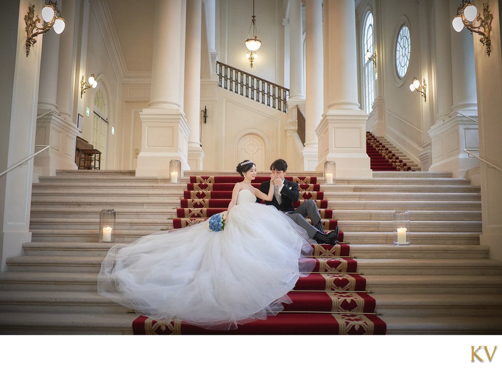 Palais Coburg Bride & Groom Portrait Grand Staircase