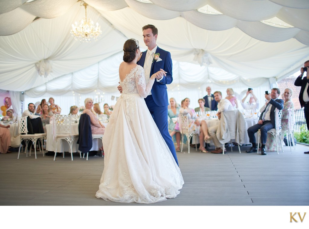 Newlyweds first dance at the Villa Richter in Prague