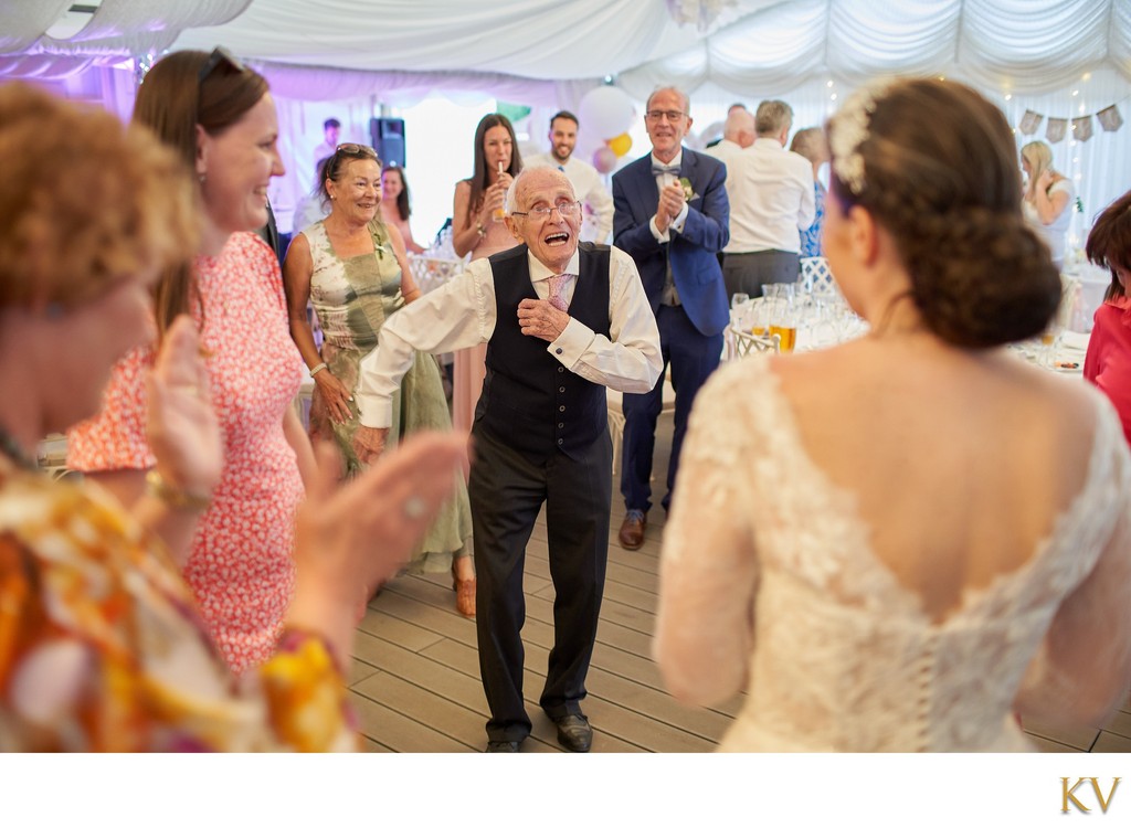 Bride's Grandfather Dancing at Villa Richter