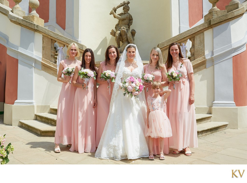 Bride and Bridesmaids Ledebour Garden Wedding