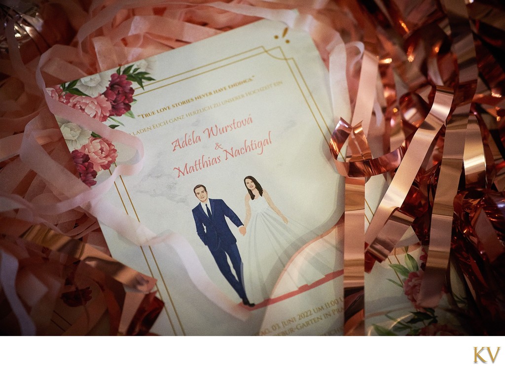 The wedding invitation for Adela & Matthias Prague wedding