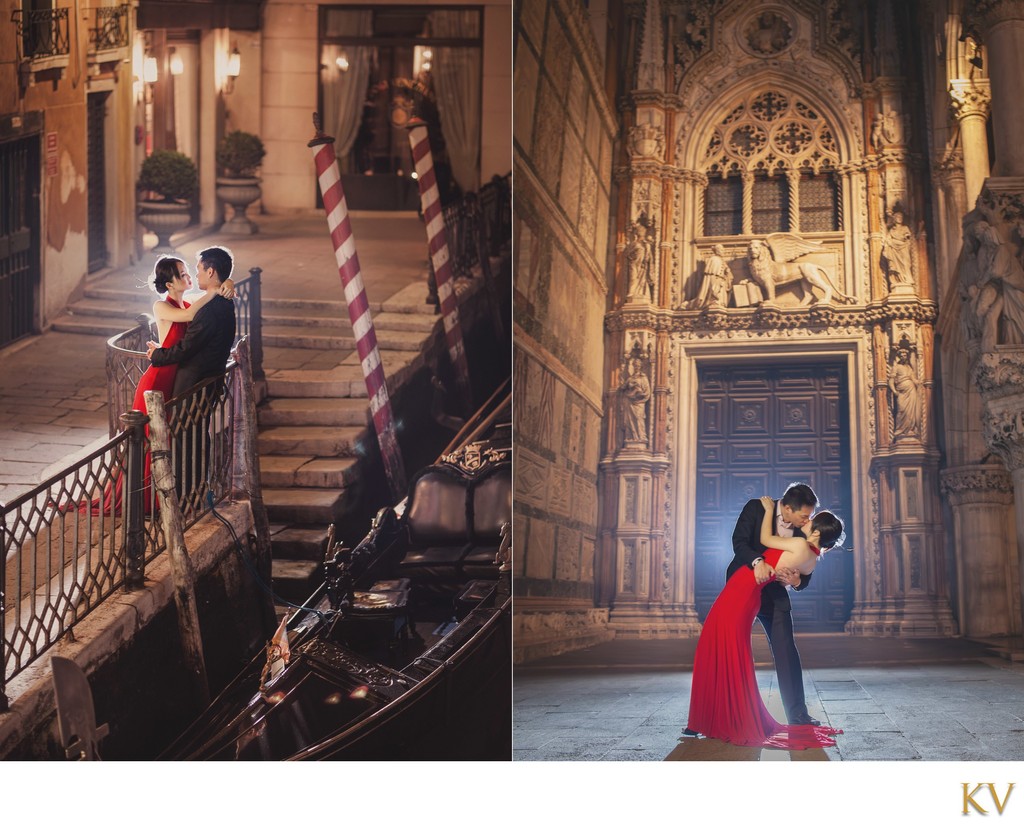 Dramatic Love Story Photos From Venice Woman in Red