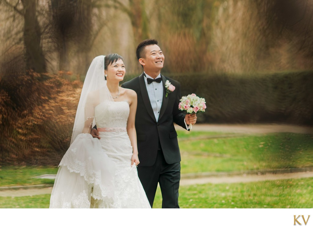 Happy Hong Couple Newlyweds Castle Hluboka Wedding