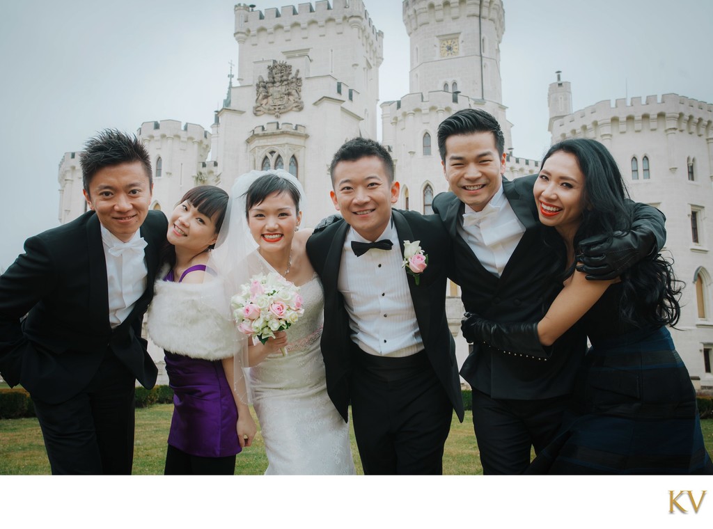 Hong Kong Newlyweds and Friends Castle Hluboka Wedding