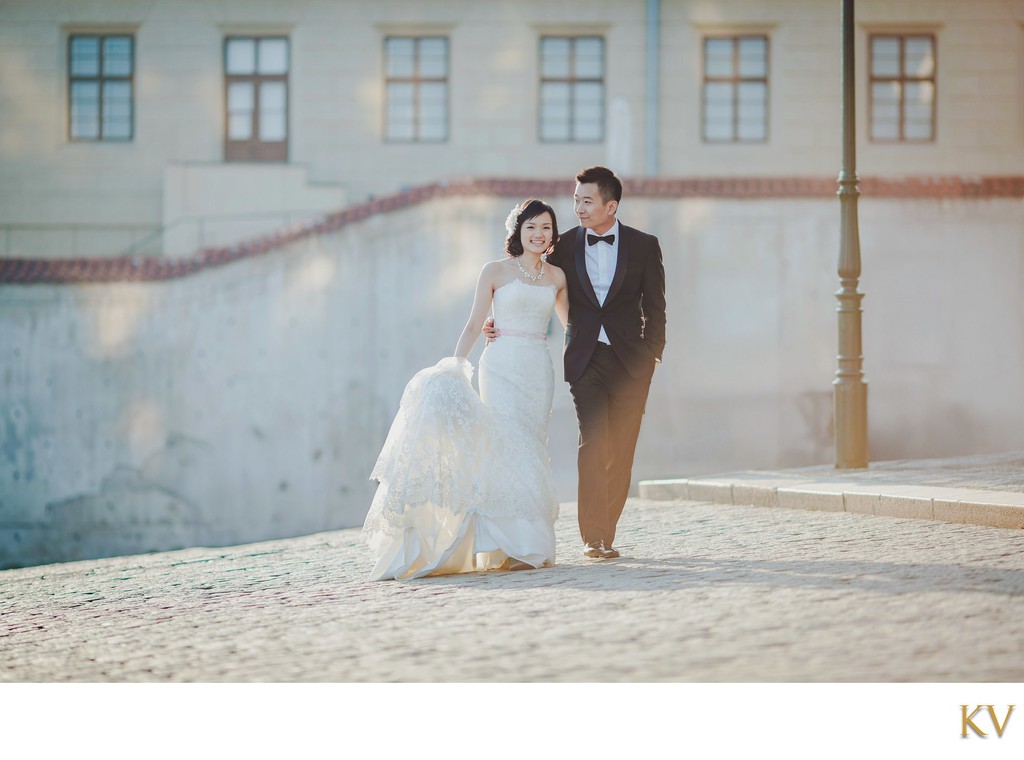 Timelss Love Hong Kong Couple Exploring Prague Castle