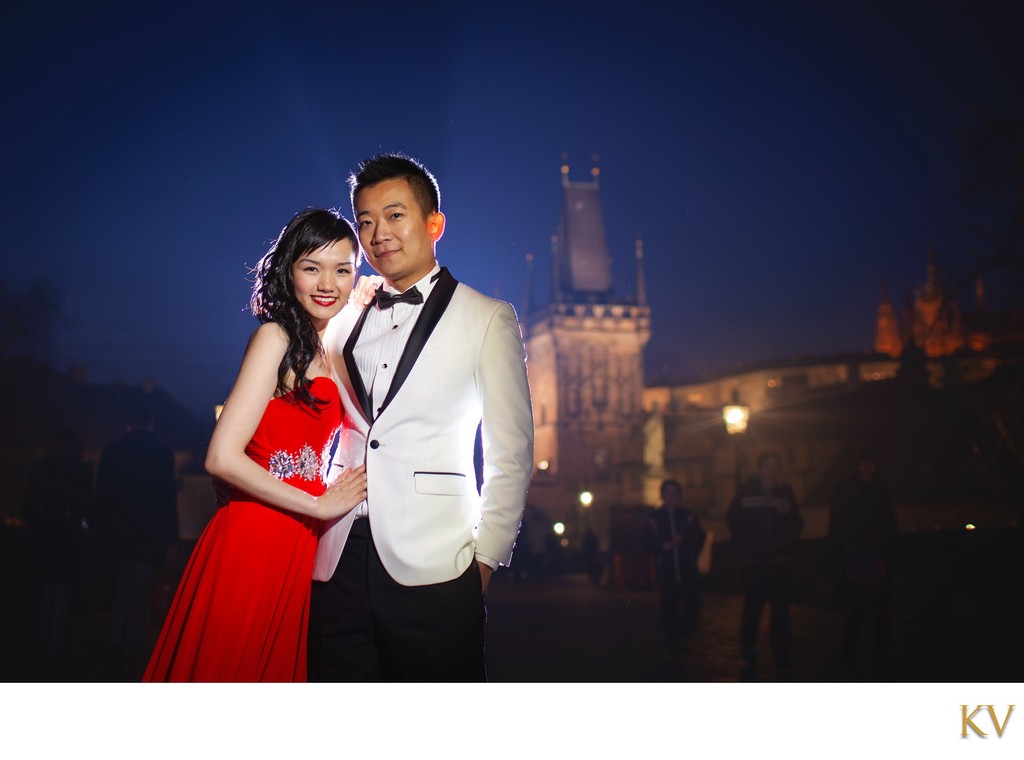 Gorgeous Hong Kong Couple Prague Nighttime Adventures