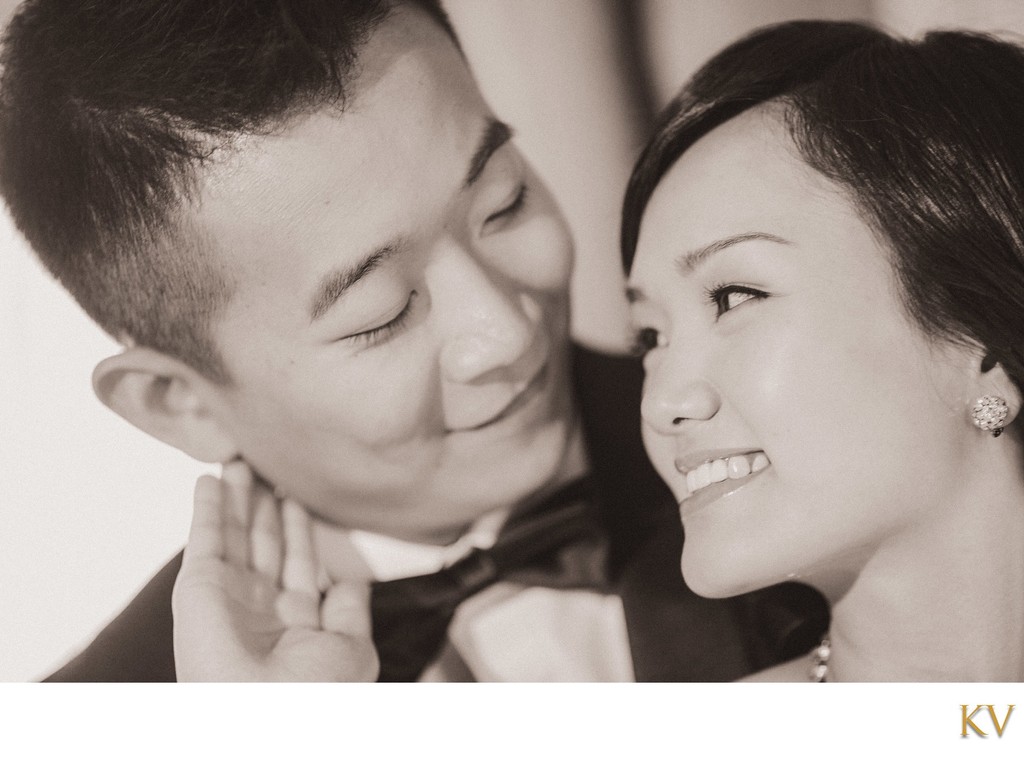 Smiling Hong Kong Newlyweds in Prague