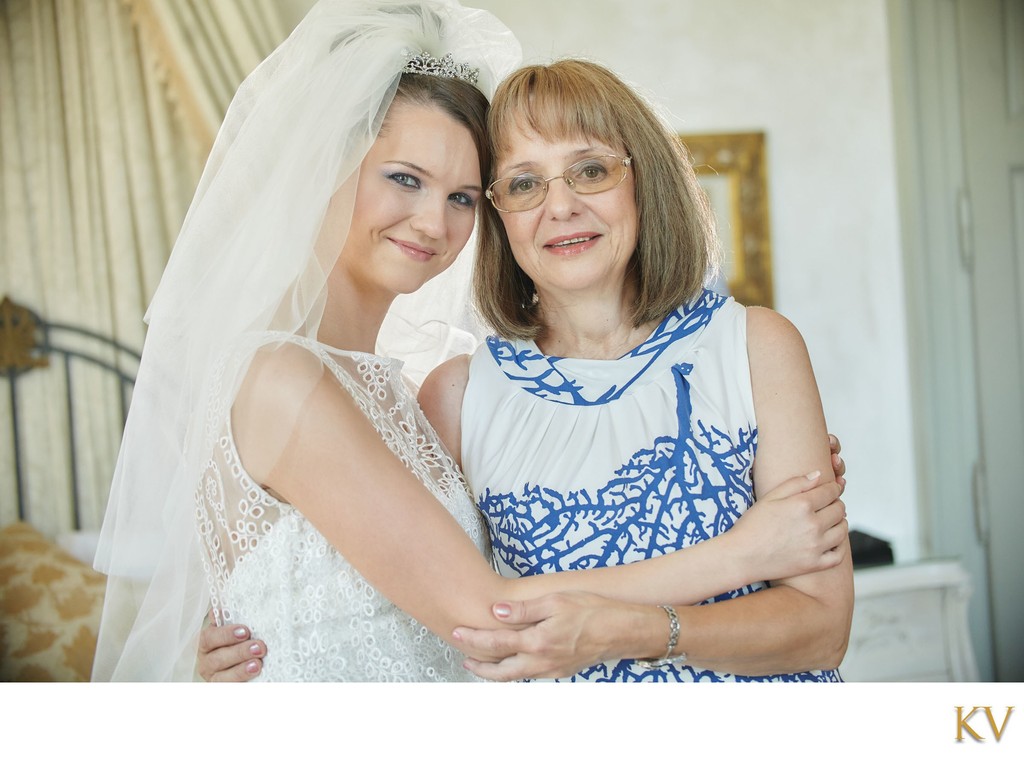 Bride holding Mother