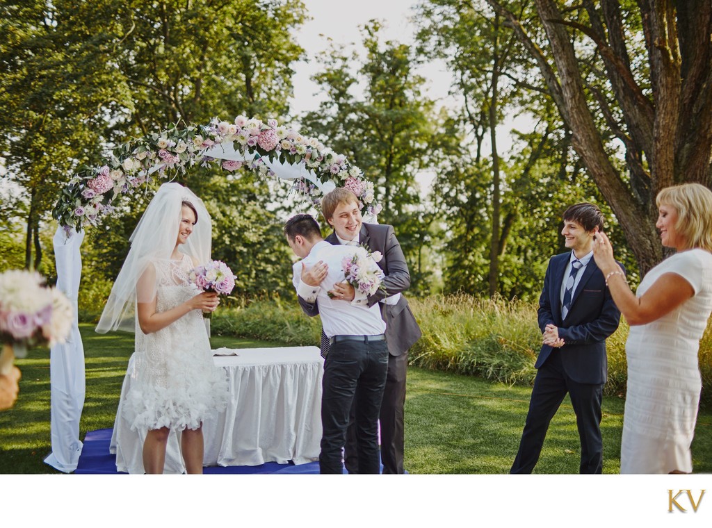 Hug for the groom