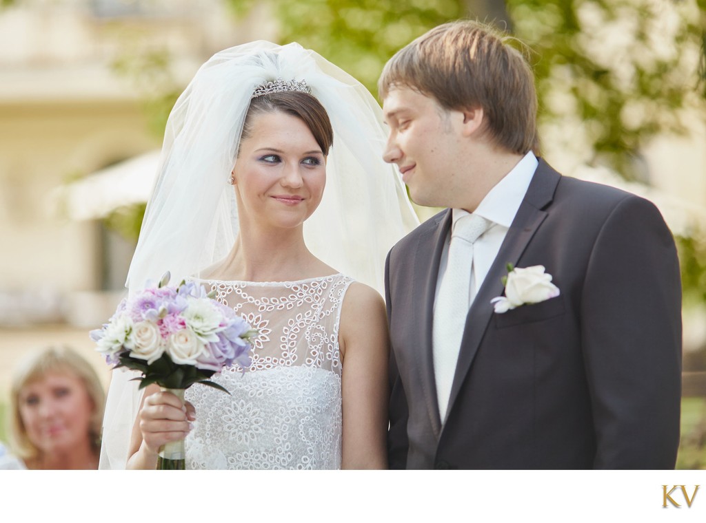 Smiling, happy bride