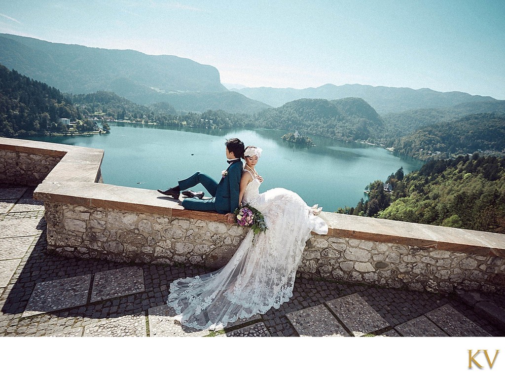 Japanese Newlyweds at Bled Castle