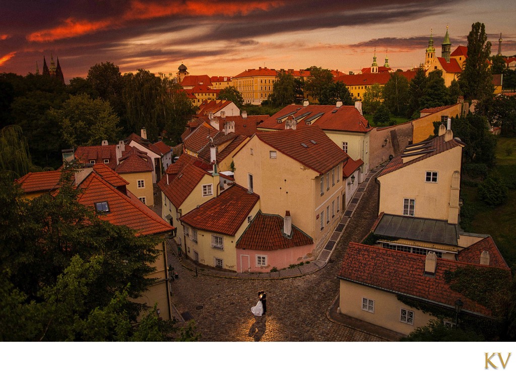 Newlyweds Embrace From Above Novy Svet
