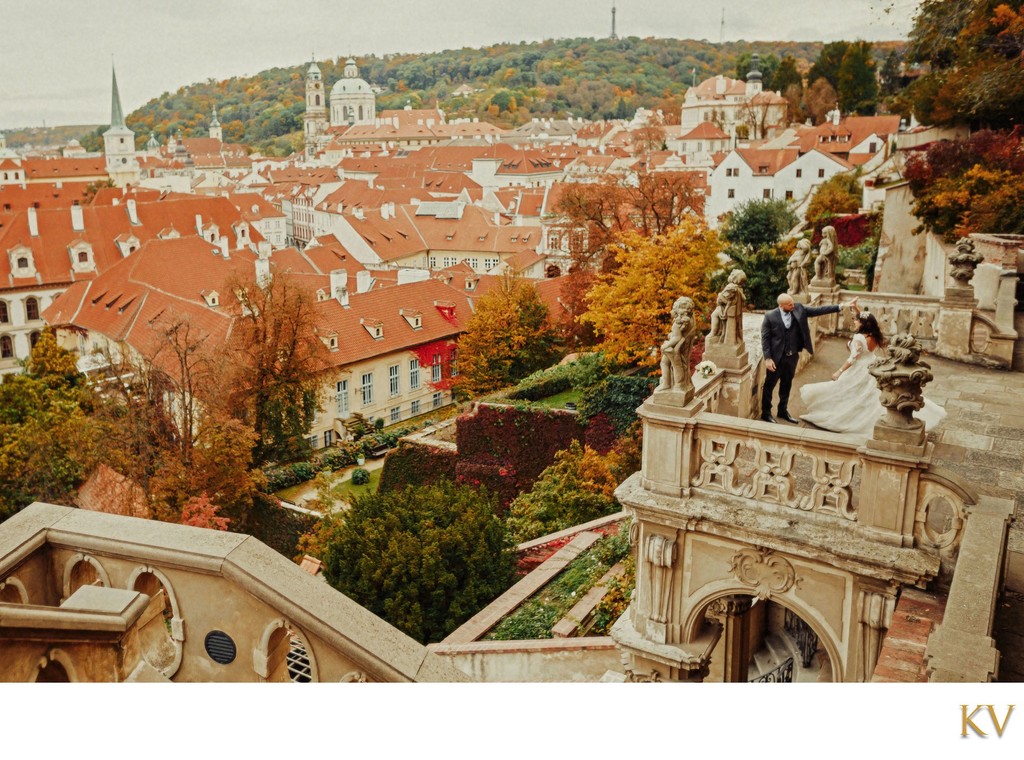 Dancing Newlyweds Ledebour Garden Above Prague