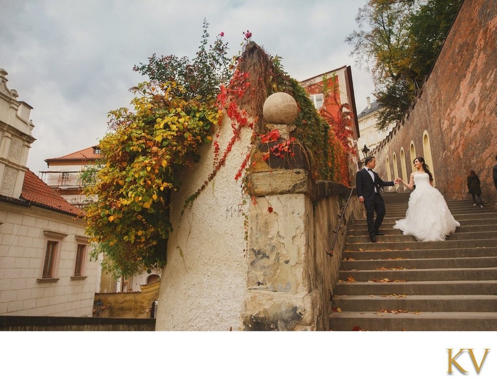 Lovers Exploring Kings Road Prague Castle
