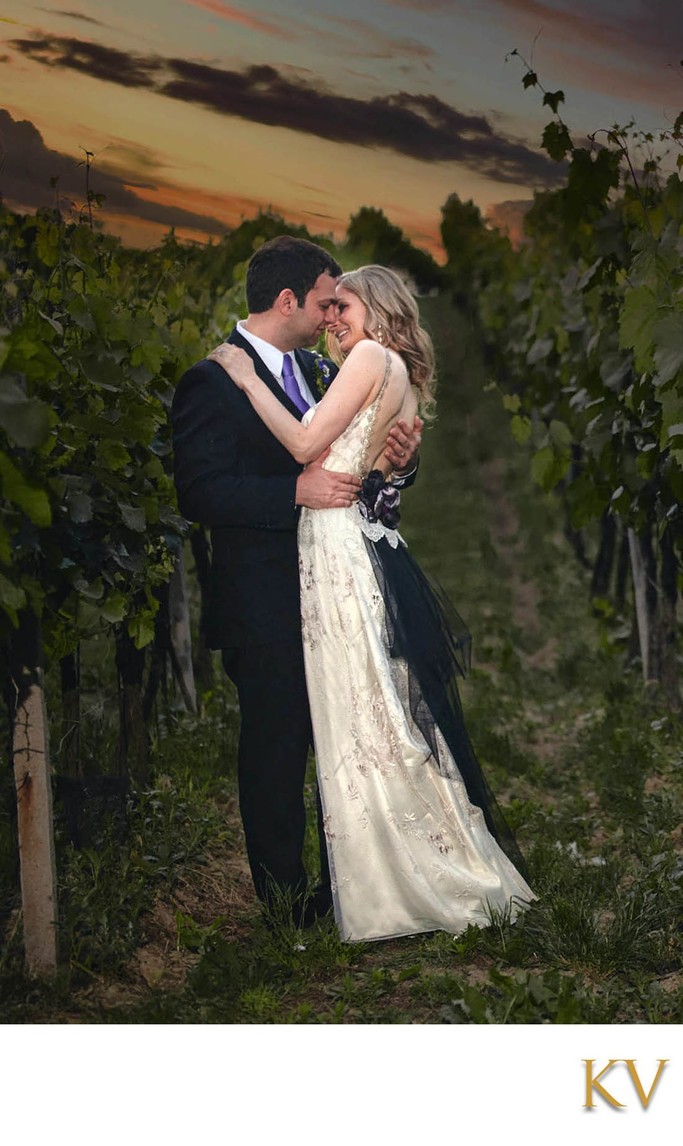 NYC bride & groom Milotice vineyards