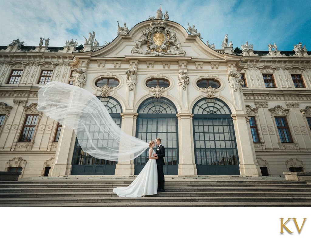 Belvedere Palace Newlyweds Flowing Veil