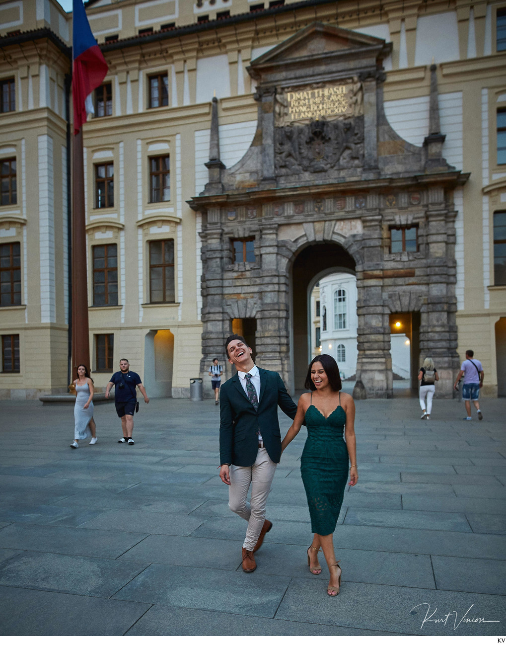 Prague marriage proposal: newly engaged