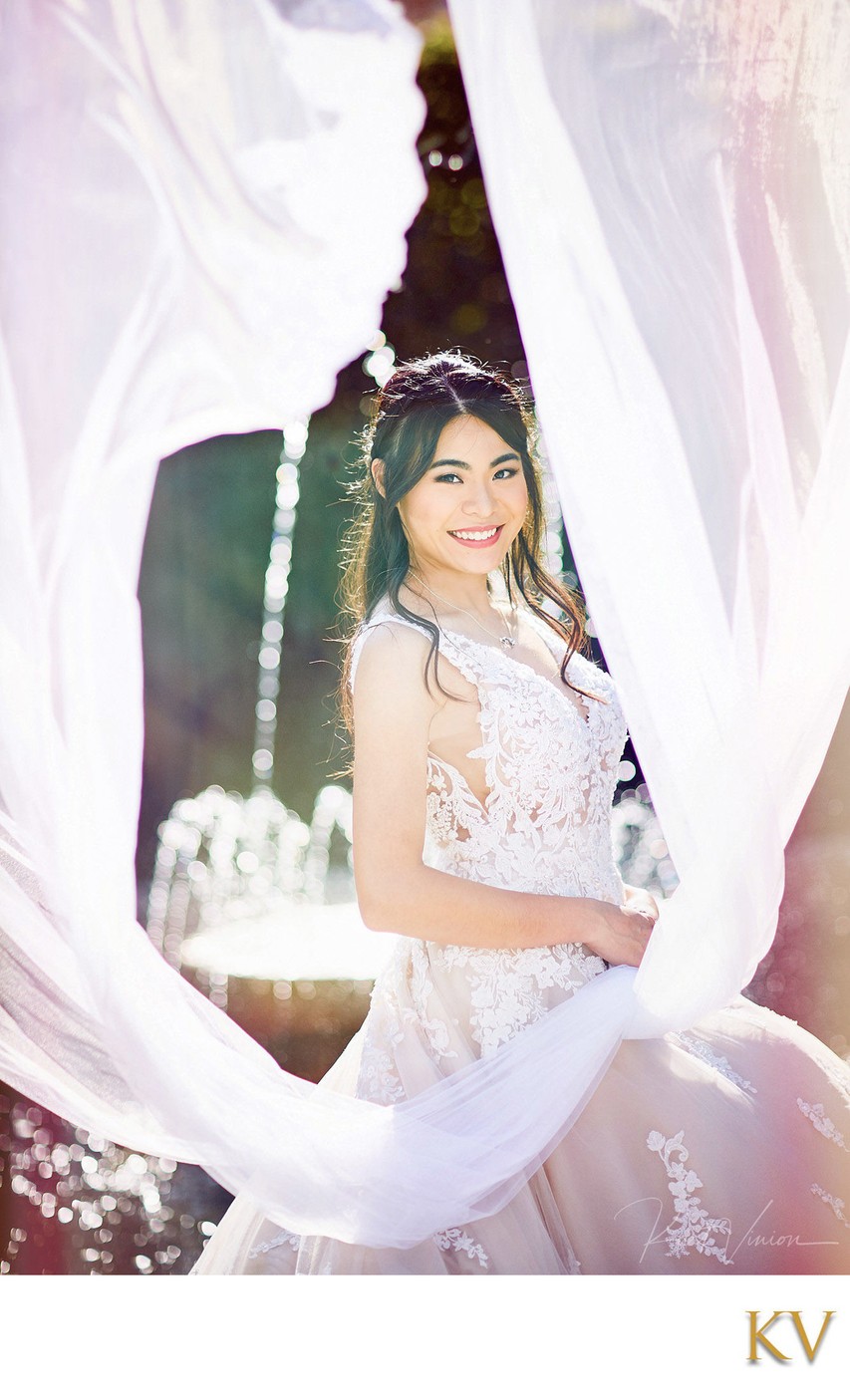 Radiant bride at Wallenstein Garden