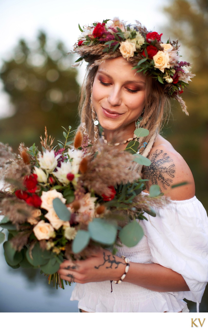 Zlata with bouquet