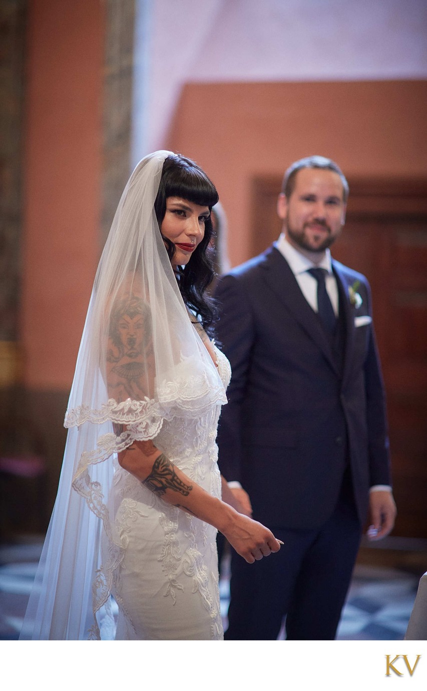 tearful bride Mirror Chapel