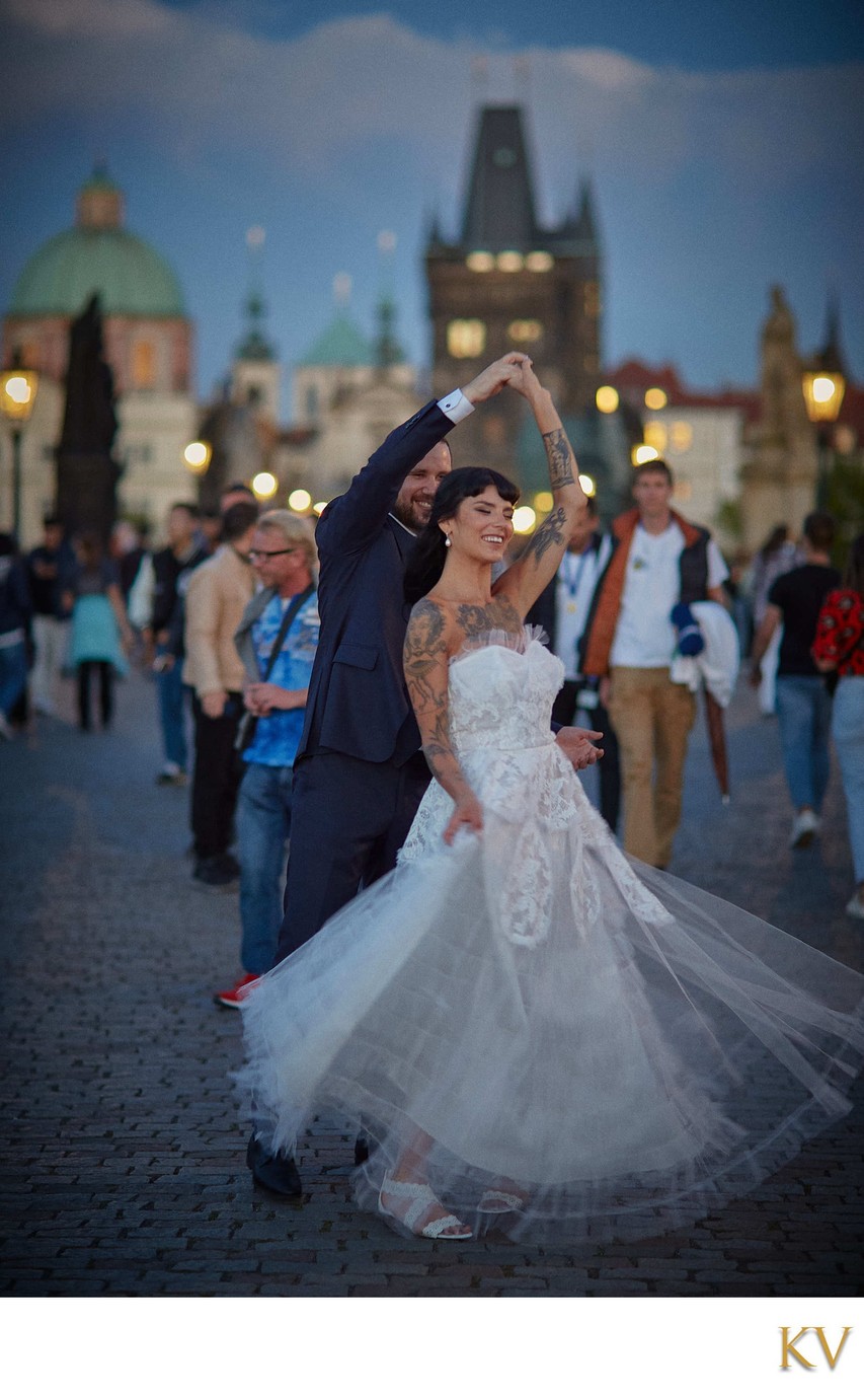 Sunset Dance on Charles Bridge,