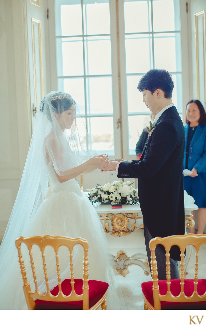 Bride with wedding ring