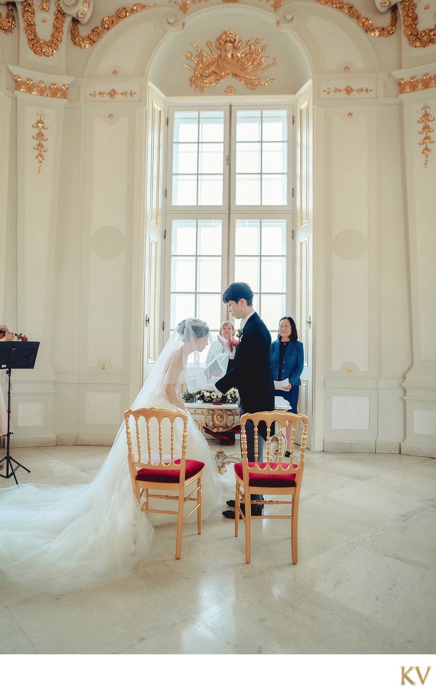 removing bride's veil