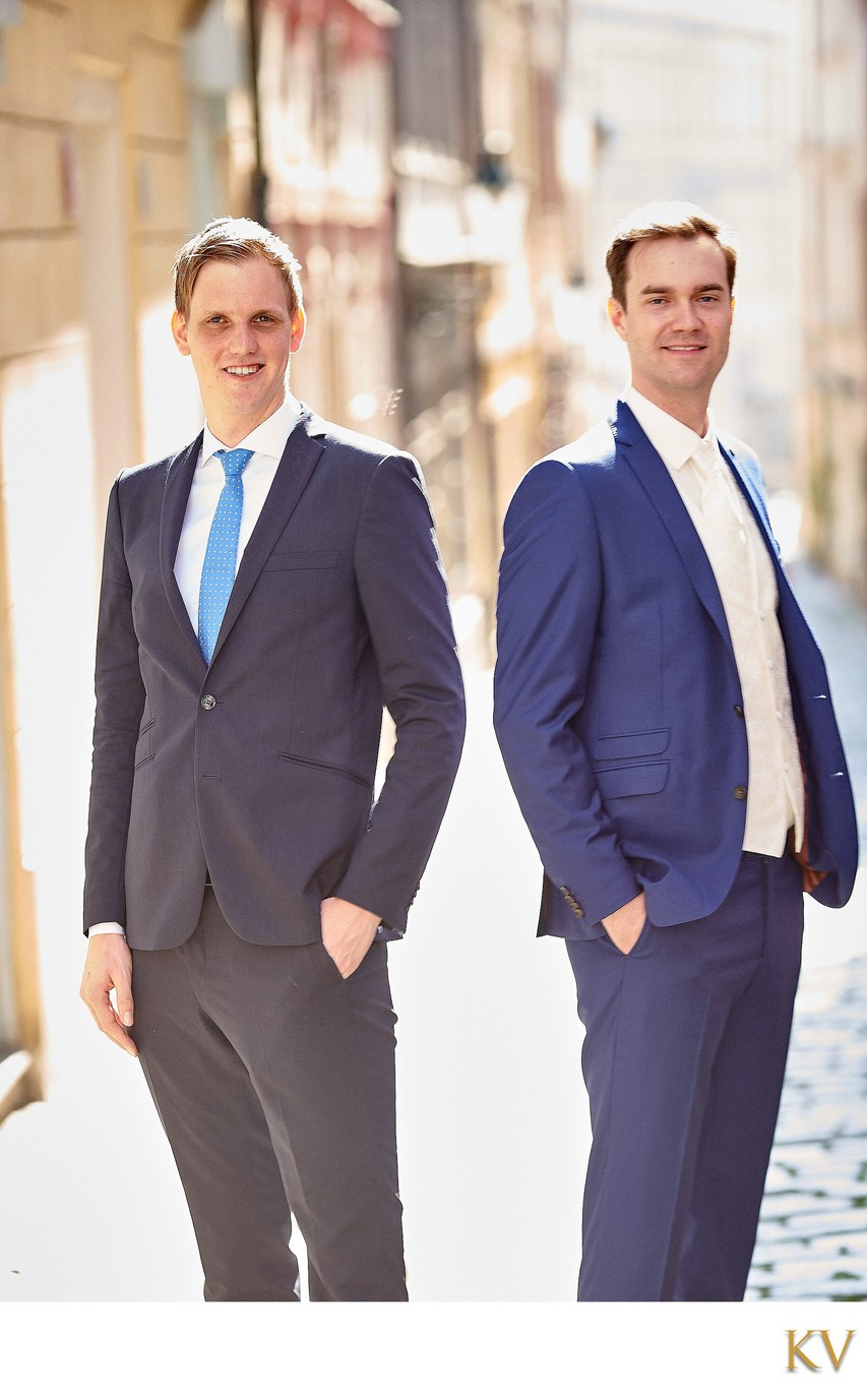 Best Man and The Groom in Prague's Mala Strana