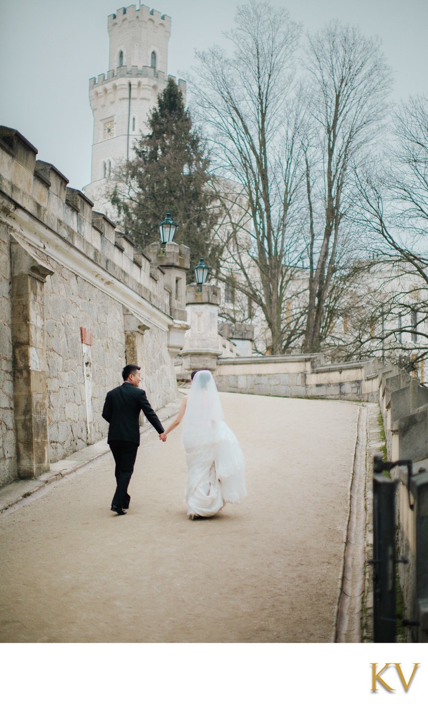 Hong Kong Romance Castle Hluboka Winter Wedding