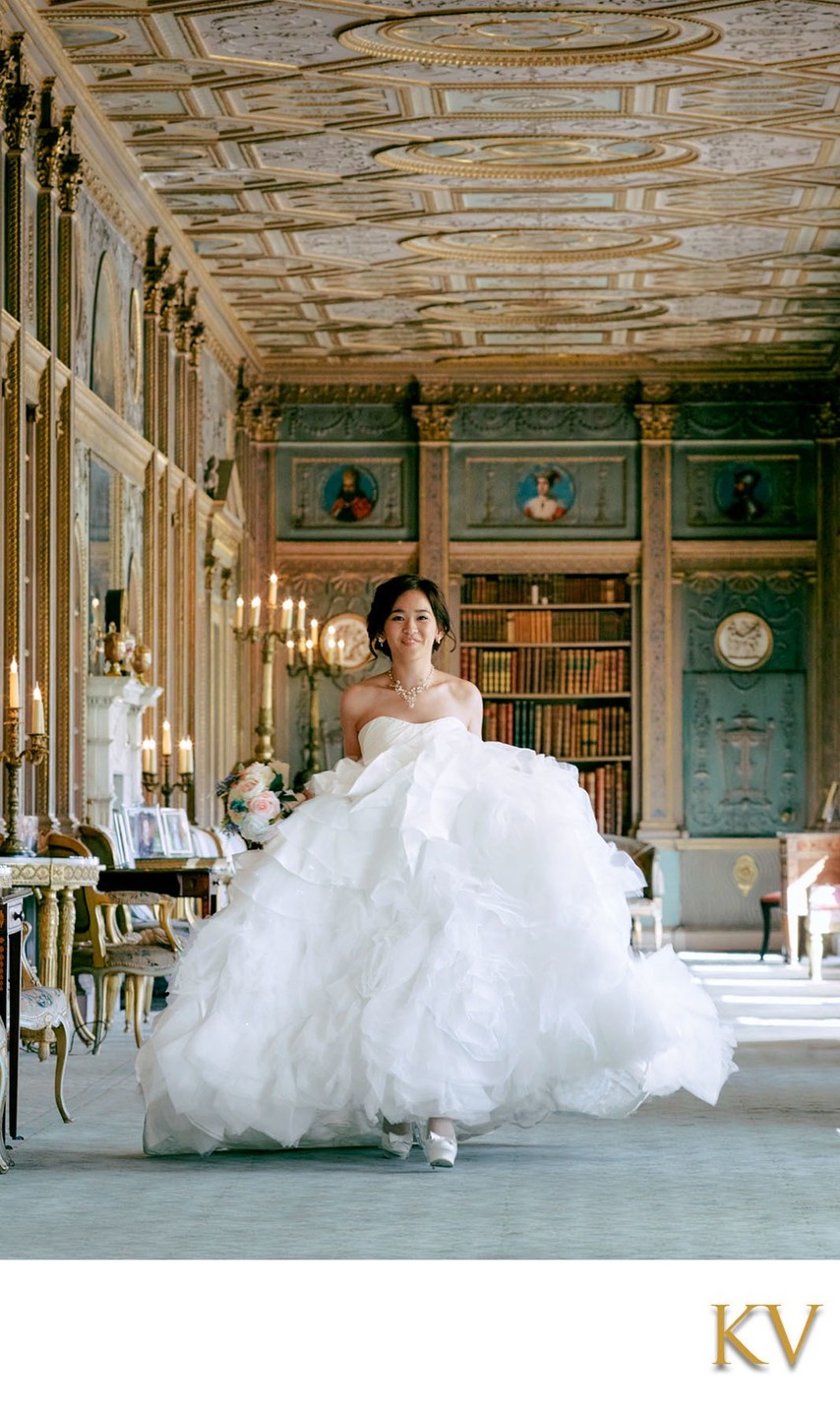 Hong Kong bride Sherri strolling through Syon House London