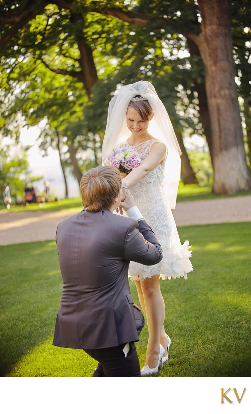 Groom Kissing Bride's Hand