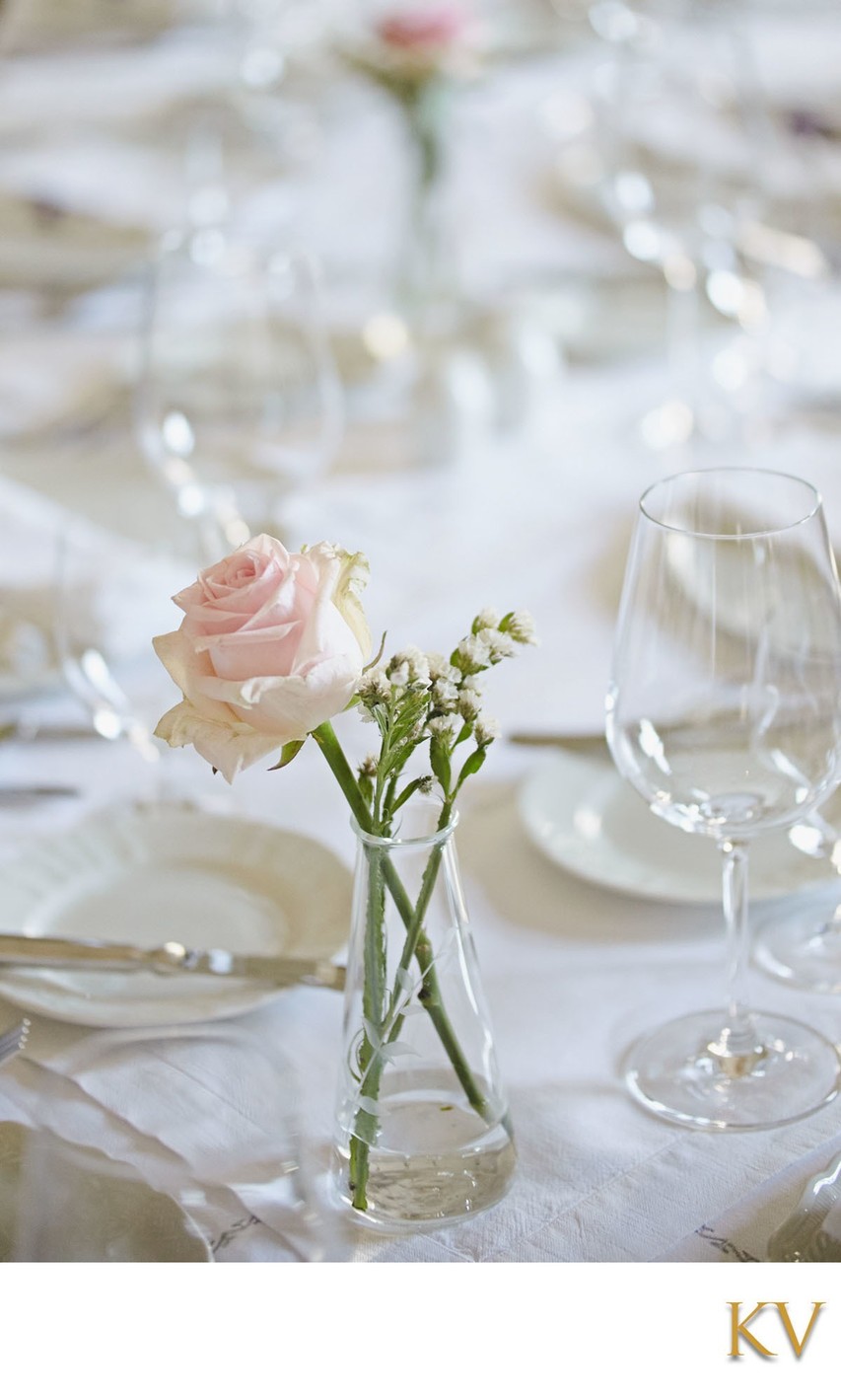 rose atop table