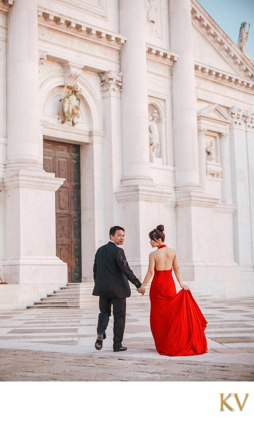 Walking near San Giorgio Maggiore at sunset