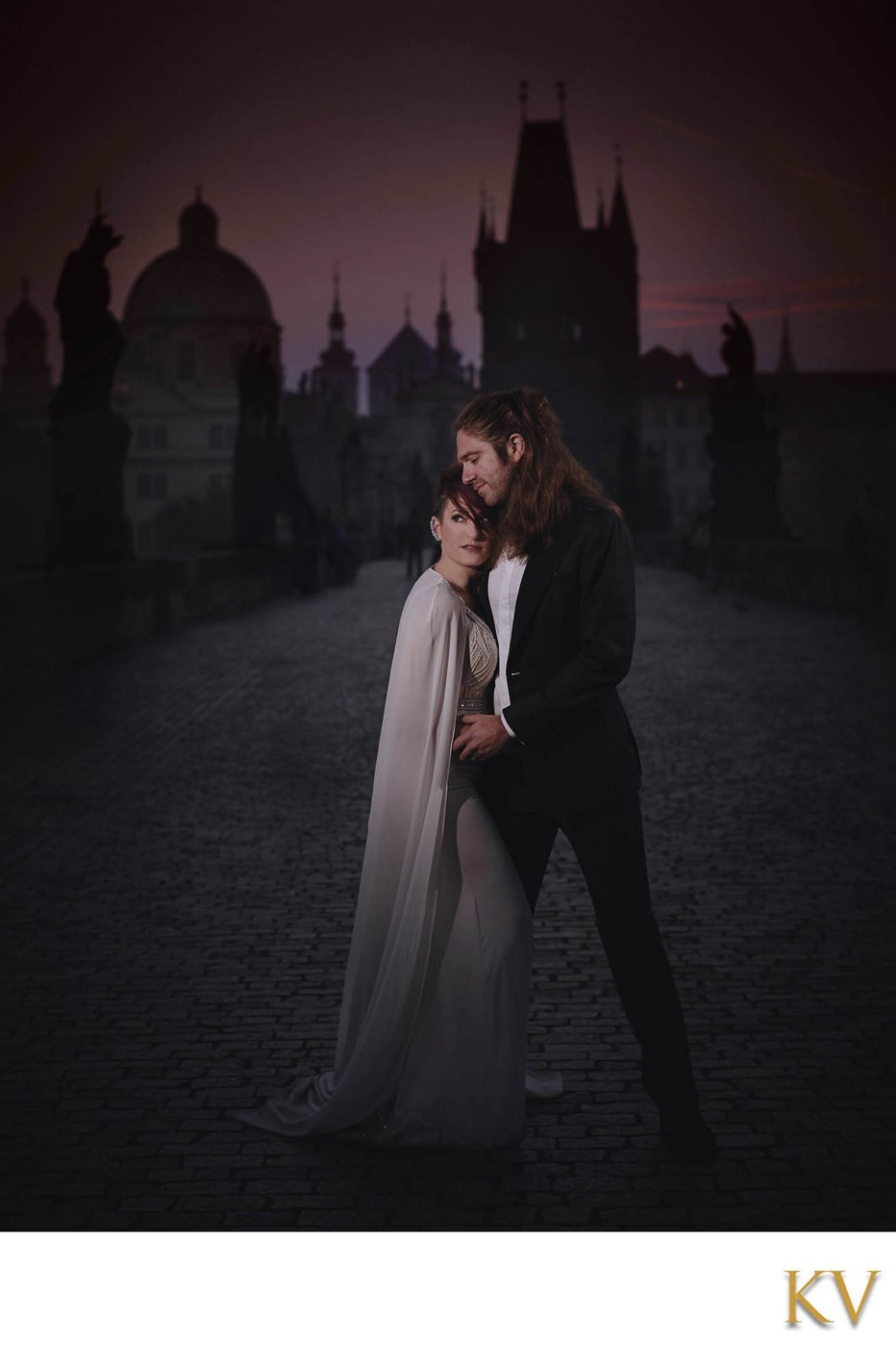 Loving Embrace Atop The Charles Bridge