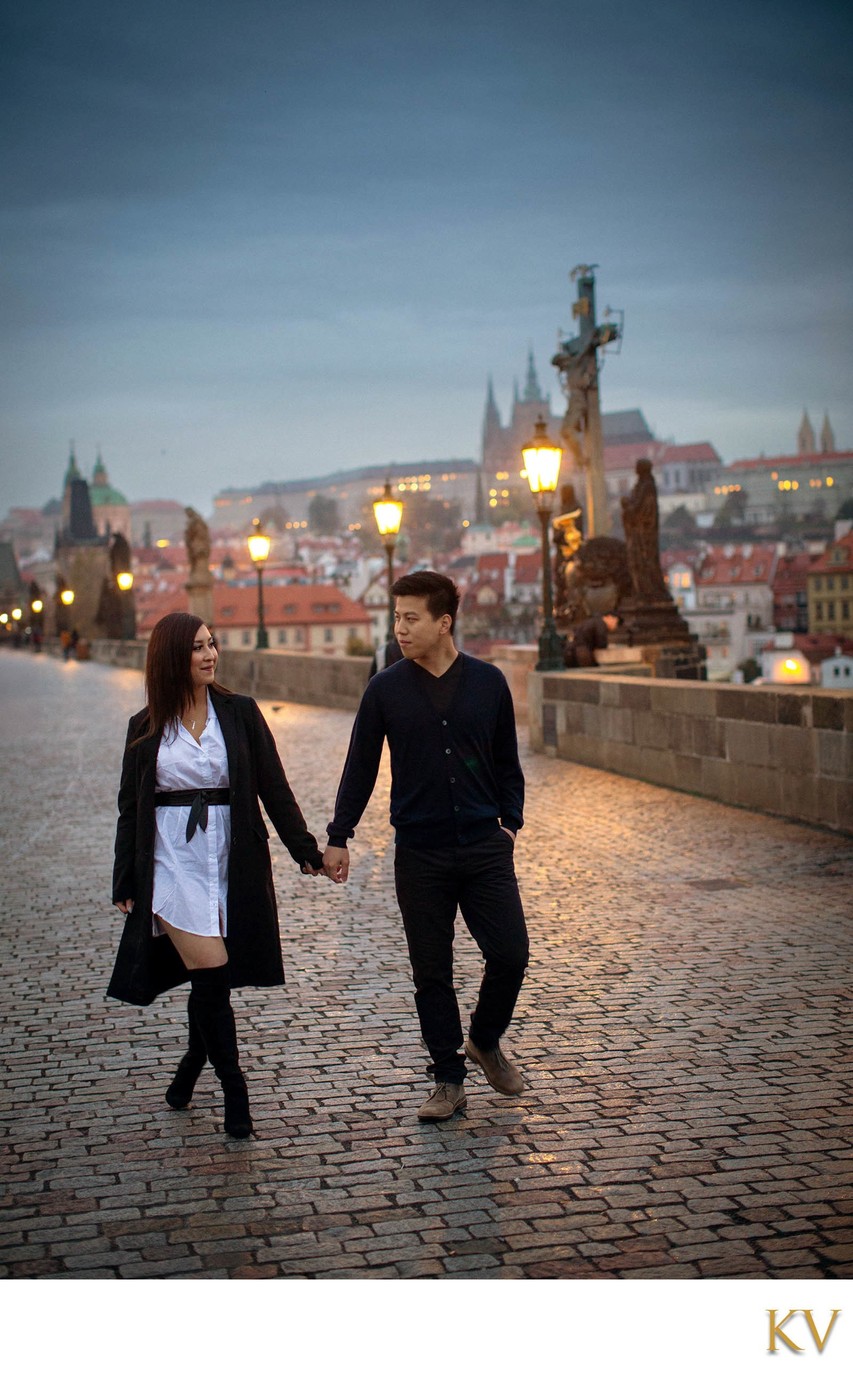 Early Morning Stroll Across Charles Bridge