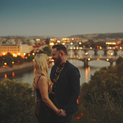 A sexy engagement portrait session in Prague with O+A
