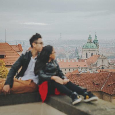 overlooking Prague brother & sister 