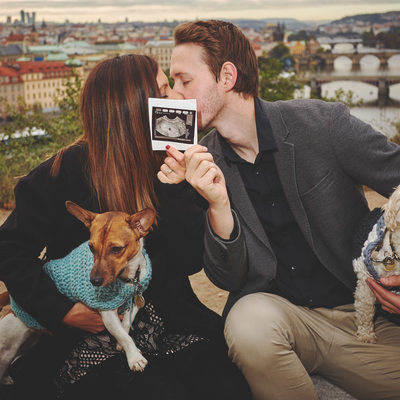 Celebrating the good news in Prague Pregnancy photo