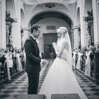 'you may kiss the bride' St Thomas Prague wedding
