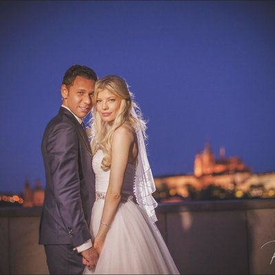Julia & Sergio Four Seasons Prague rooftop photo