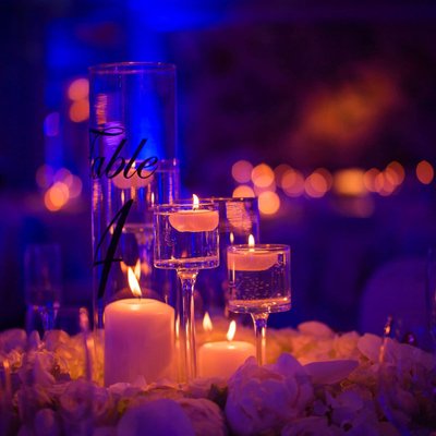 Candle and table details Four Seasons Hotel weddings