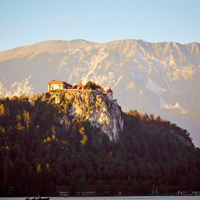Bled Castle, Slovenia at sunset