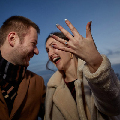 She said Yes - ring bling - Prague marriage proposal