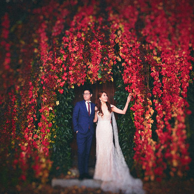 Beautiful Autumn Colors for the beautiful bride & groom