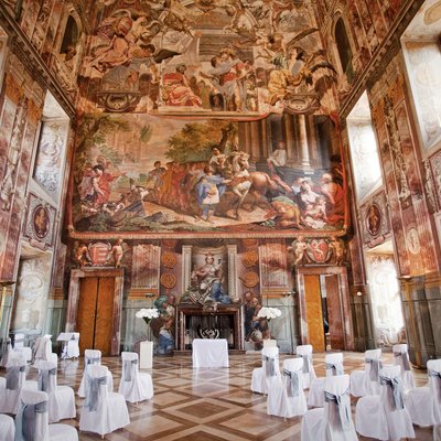 Troja Palace Interior showing wedding ceremony set up